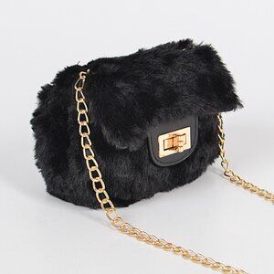 Lux Faux Fur MINI SHOULDER BAG (5.5W X 4H X2D)